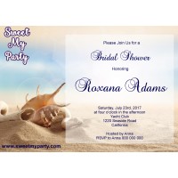 Seaside Bridal Shower invitation, Sea Shell Bridal Shower Invitation,Beach Wedding Shower Invitation,(11)